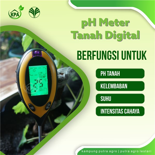 PH Meter Tanah Digital Soil Analyzer 4 In 1 PH Moisture Light Temperature